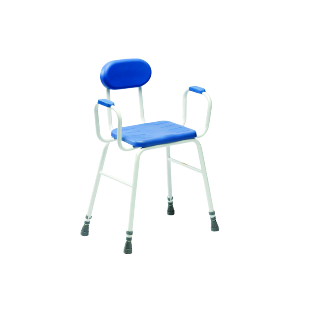Perching Stool with PU Seat Padded Seat, Back & Arms